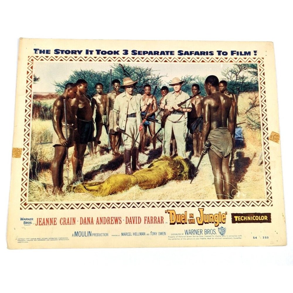 Duel In The Jungle 1954 Original Lobby Card Movie Poster Dana Andrews British UK